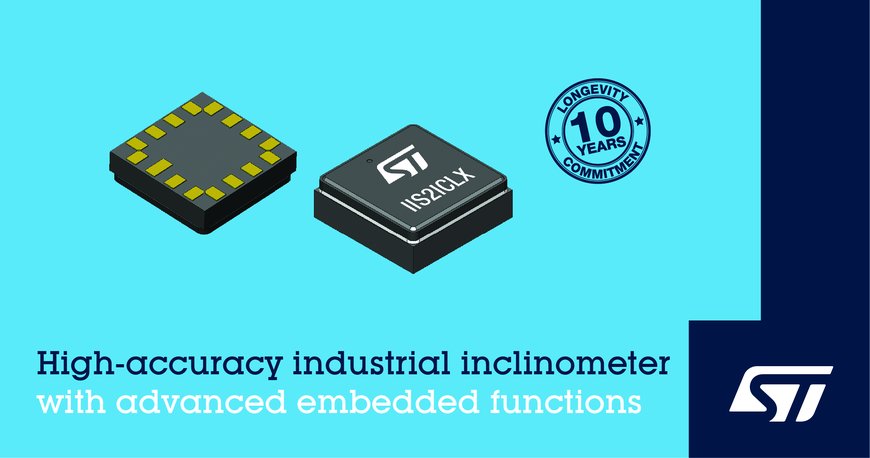 STMicroelectronics Launches High-Accuracy Inclinometer with Machine-Learning Core